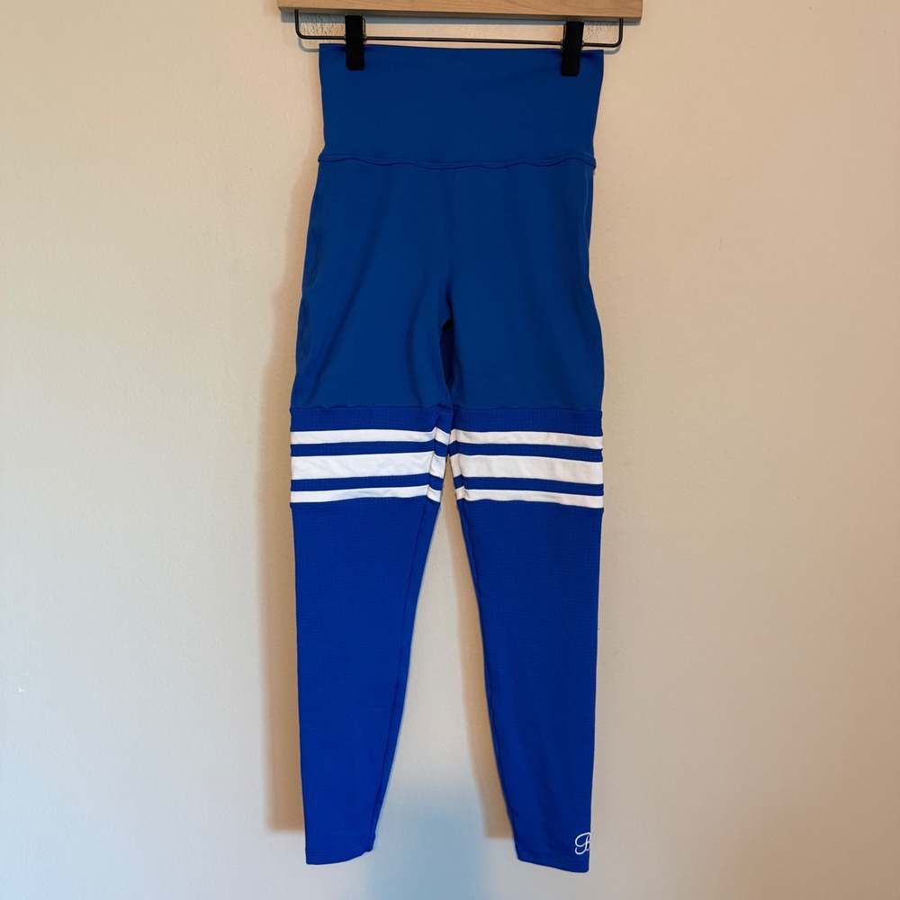 Bombshell Sportswear thigh-high sock leggings royal blue S active athletic - Picture 2 of 5